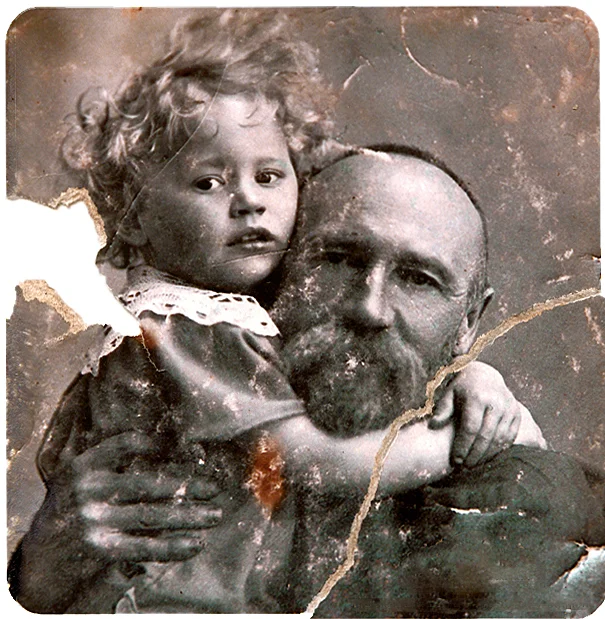 Restoration of an old photo before